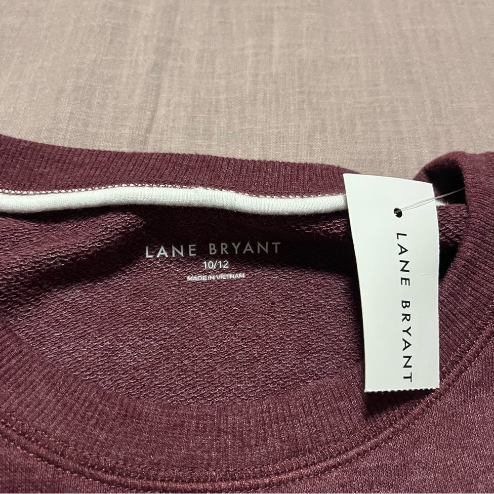 NWT Lane Bryant Burgundy Game Day Football Sweater Size 10/12 Large Fall Maroon - Picture 4 of 7
